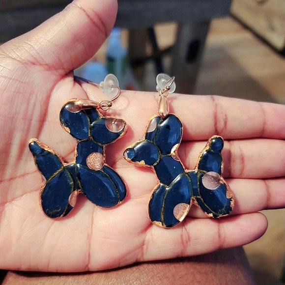 The MBM Boutique Jewelry - ⭐️Host Pick!⭐️🆕MBM Navy & Copper Balloon Animal Puppies. Artist Made NWT
